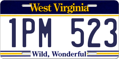 WV license plate 1PM523