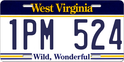 WV license plate 1PM524