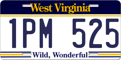 WV license plate 1PM525