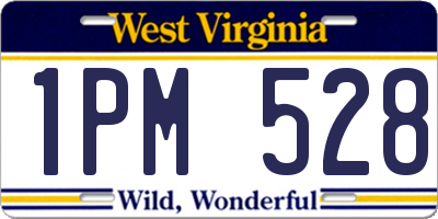 WV license plate 1PM528