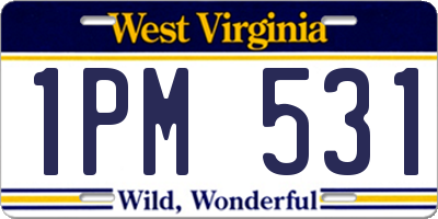 WV license plate 1PM531