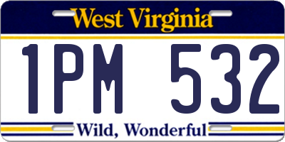 WV license plate 1PM532