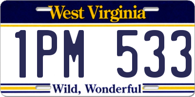 WV license plate 1PM533
