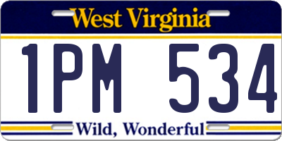 WV license plate 1PM534