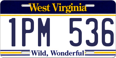 WV license plate 1PM536