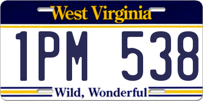 WV license plate 1PM538