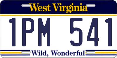 WV license plate 1PM541