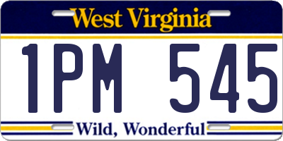 WV license plate 1PM545