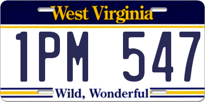 WV license plate 1PM547