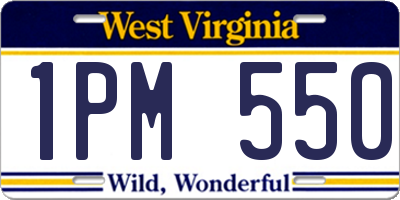 WV license plate 1PM550