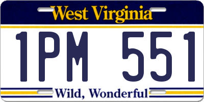 WV license plate 1PM551