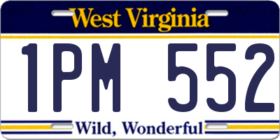 WV license plate 1PM552