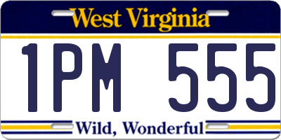 WV license plate 1PM555