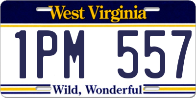 WV license plate 1PM557