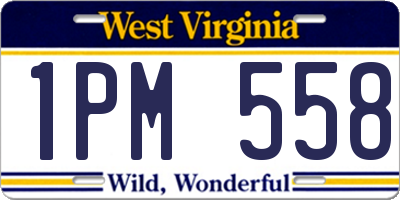 WV license plate 1PM558