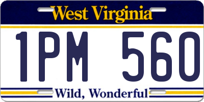 WV license plate 1PM560