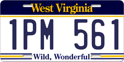 WV license plate 1PM561
