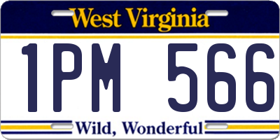 WV license plate 1PM566
