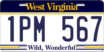 WV license plate 1PM567