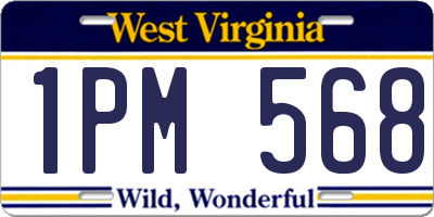 WV license plate 1PM568