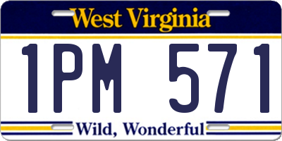 WV license plate 1PM571