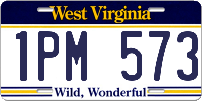 WV license plate 1PM573