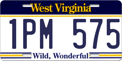 WV license plate 1PM575