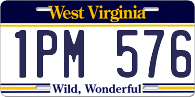 WV license plate 1PM576