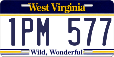 WV license plate 1PM577