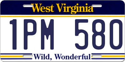 WV license plate 1PM580