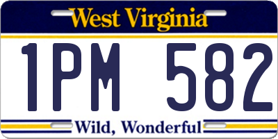 WV license plate 1PM582