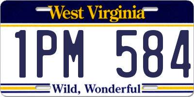 WV license plate 1PM584
