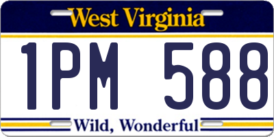 WV license plate 1PM588