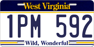 WV license plate 1PM592