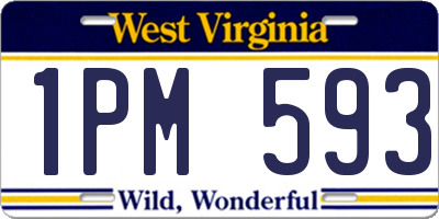 WV license plate 1PM593