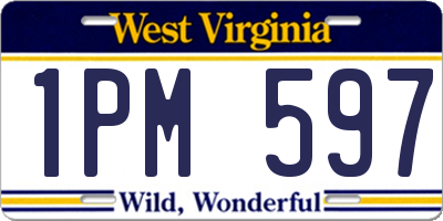 WV license plate 1PM597