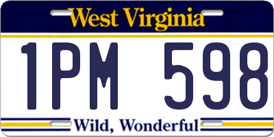 WV license plate 1PM598