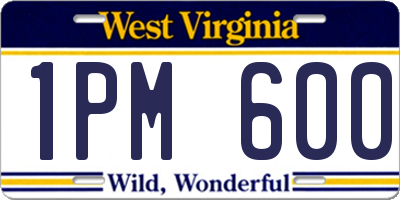 WV license plate 1PM600