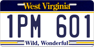 WV license plate 1PM601