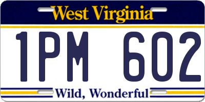 WV license plate 1PM602