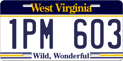 WV license plate 1PM603