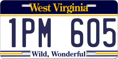 WV license plate 1PM605