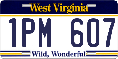 WV license plate 1PM607