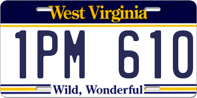 WV license plate 1PM610