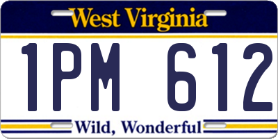 WV license plate 1PM612