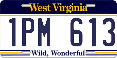WV license plate 1PM613