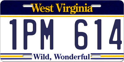WV license plate 1PM614