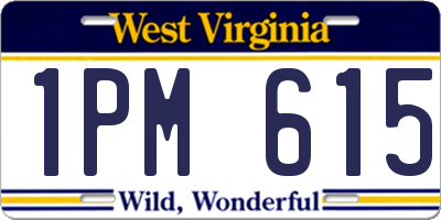 WV license plate 1PM615