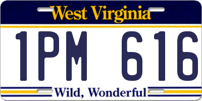 WV license plate 1PM616