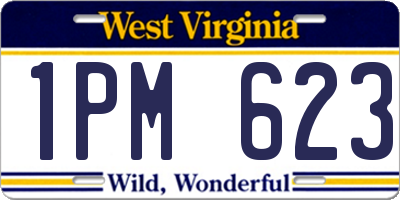 WV license plate 1PM623